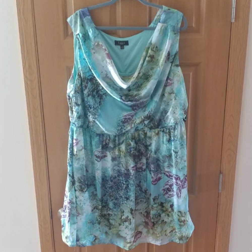 Watercolor color printed dress